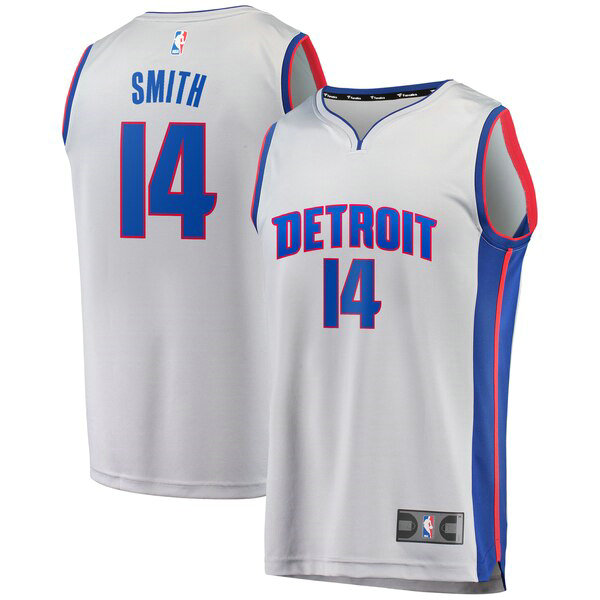 Maillot Detroit Pistons Homme Ish Smith 14 Statement Edition Gris